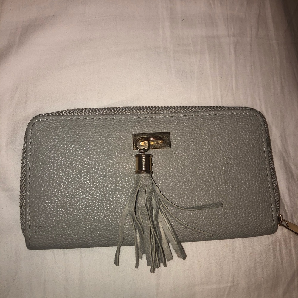 Grey Wallet with Tassel